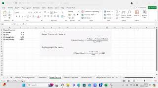 Bayes theorem in Excel