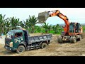 Máy Xúc Doosan Làm Việc, Xe Ô Tô Tải Ben Chở Cát | Excavator Truck | TienTube TV