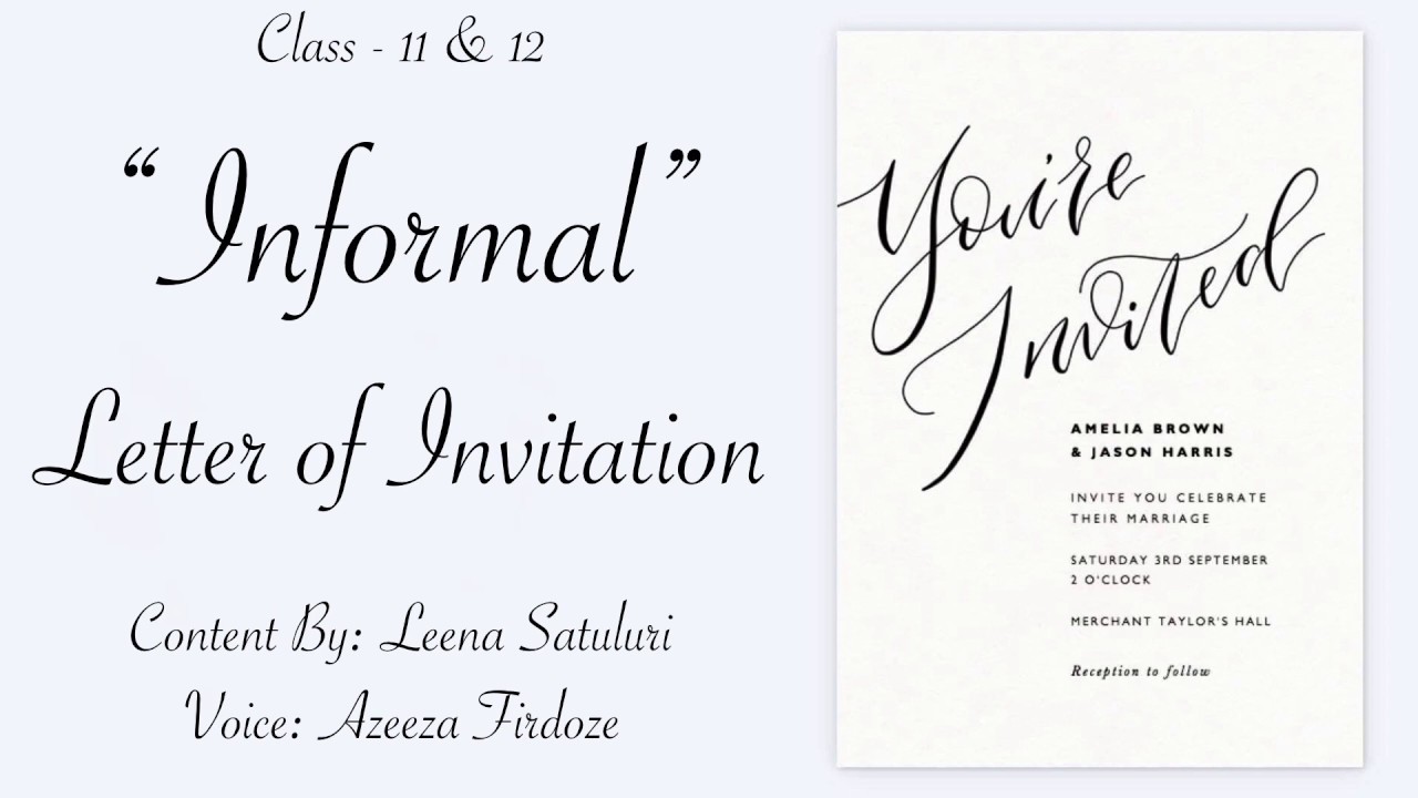 invitation letter informal