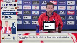 EN DIRECTO I Rueda de prensa de Simeone previa al partido de LaLiga frente al F.C. Barcelona