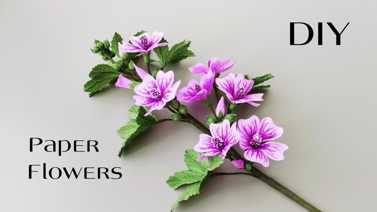 How to make malva sylvestris paper flowers2025-05-01#flowercraft #Paperflowertutorial#homedecoration
