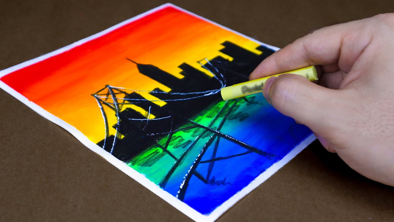 oil pastel crayon art tutorial