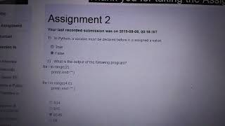 Nptel - joy of computing using python - week 2 assignment - Quiz