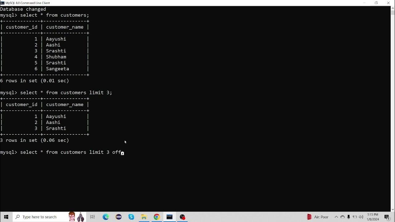 Basic MYSQL Tutorial. Part 6 (Limit) #mysql #basic #tutorial #database ...