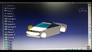 CATIA V5 | CAR DESIGN 1 | Surface and wireframe