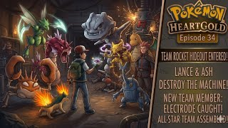 Destroyed team rocket base with lance, pokemon heartgold gameplay on emulator Android episode 34