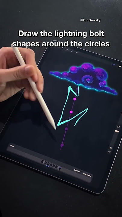 Lightning bolt animation in Procreate 🤯 #procreate