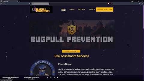 Rugpull Prevention Crypto Dapp Preview early build on the Avalanche Network