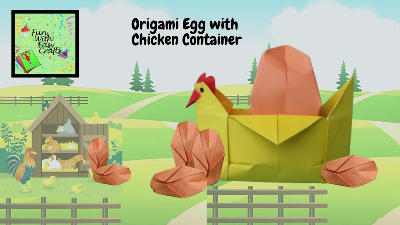 How to Fold Origami Egg with Origami Chicken Container YouTube