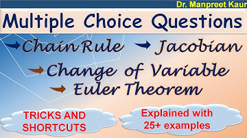MCQs on Partial Derivatives of Explicit & Implicit Functions | Euler Theorem for Homogenous Function
