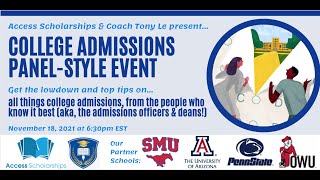 Access Scholarships' College Admissions Q&A Panel Event