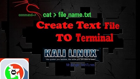 Creating a txt file using terminal Kali Linux