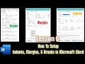 How to Use Indents, Margins and Section Breaks | Microsoft Word 2016 Tutorial | The Teacher