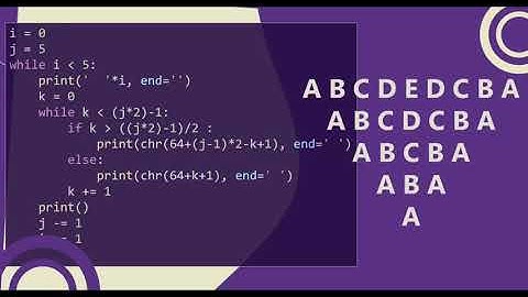 92 Alphabet Triangle Pattern without any pre-defined method using while loop in Python