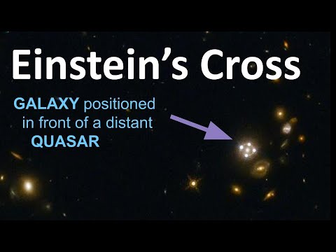 पेगासस नक्षत्र में आइंस्टीन का क्रॉस (आकाशगंगा + क्वासर)