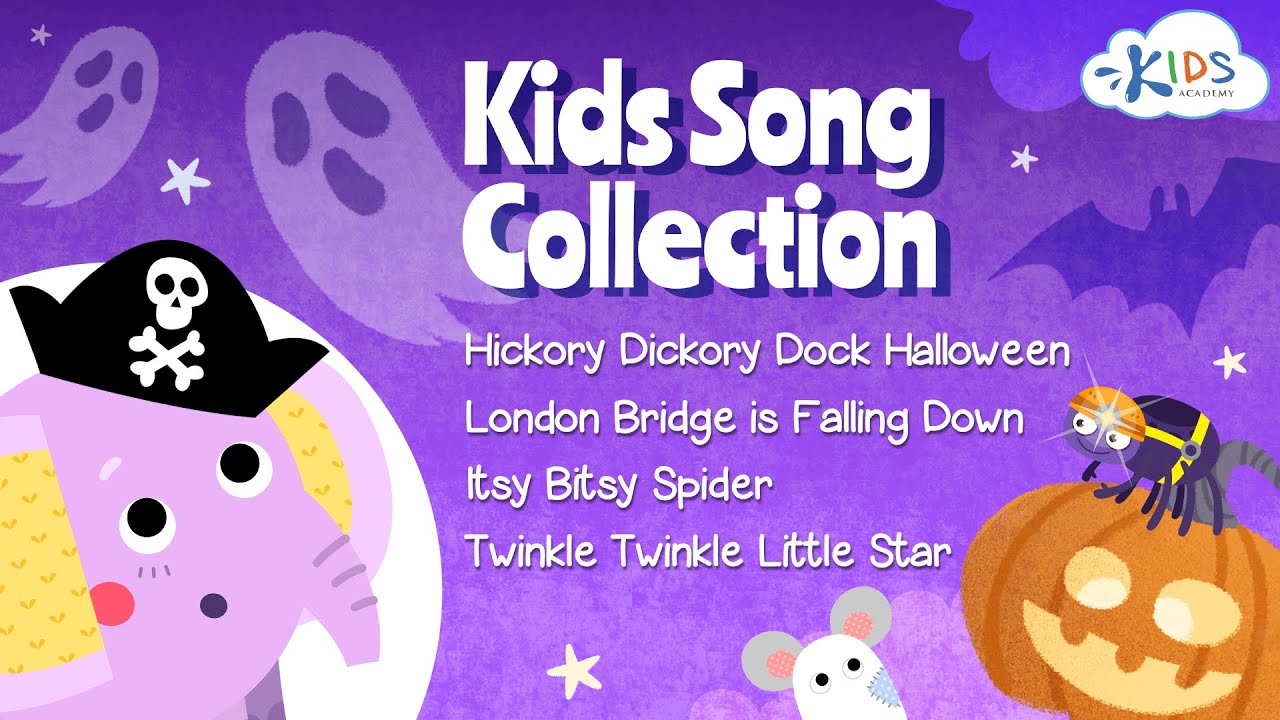 Hickory Dickory Dock Song - Halloween Special +More Nursery Rhymes. Kids Academy