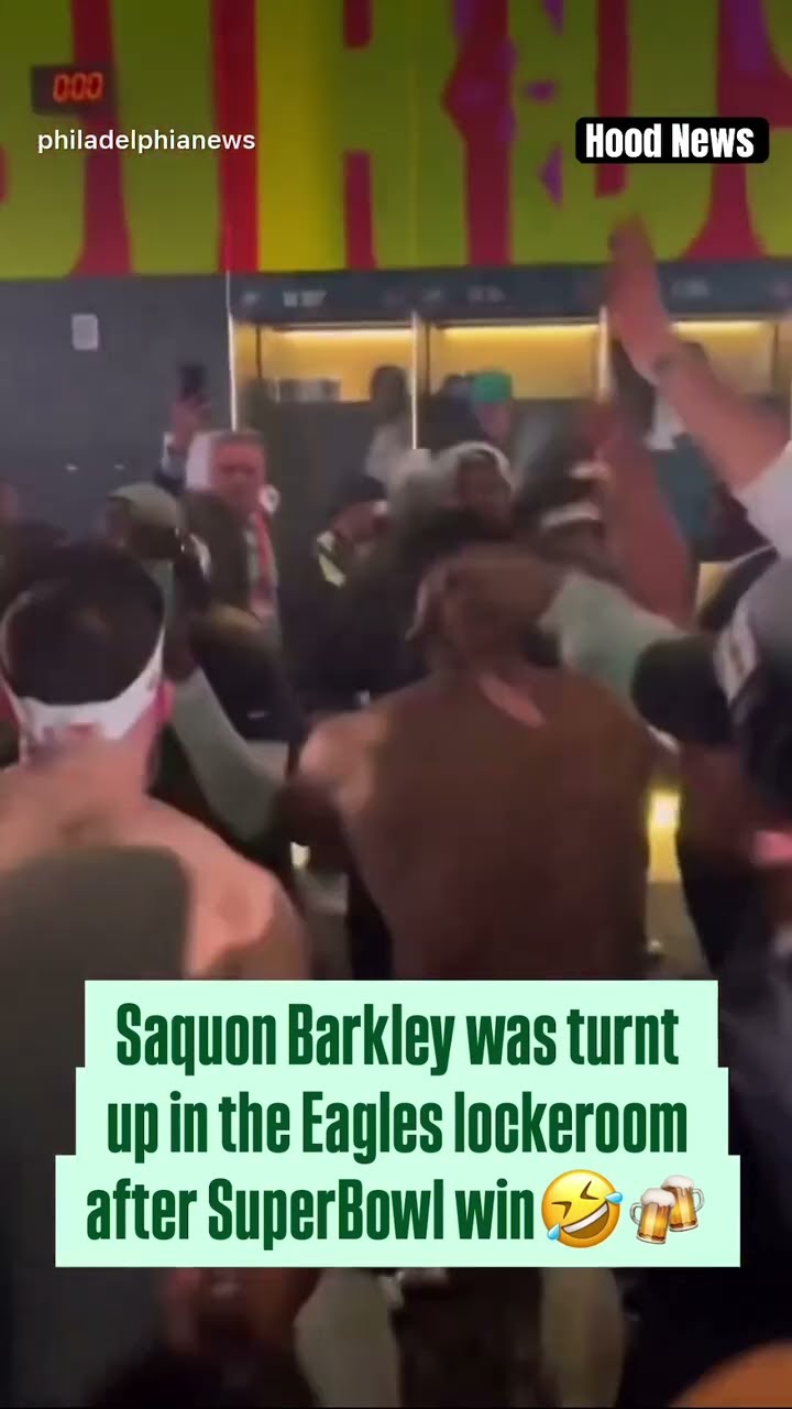 Saquon Barkley was TURNT after the Super Bowl win #hoodnews #saquonbarkley #philadelphiaeagles #how