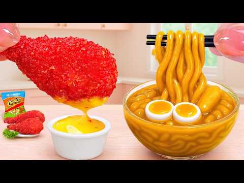 Best Of Korean Food 😋 How To Make Cheetos Chicken & Buldak Noodles 🍜 Tiny Burger Cheese