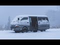 冬仕様にDIYした20年前のハイエースで魚を捌く雪中車中泊【VANLIFE】