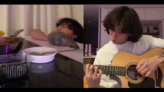 Indo-Eng Sub [Jungkook Live Weverse] 230324 I'm hungry... first meal... friday (tgif)