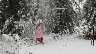 Enjoying the snow barefoot!