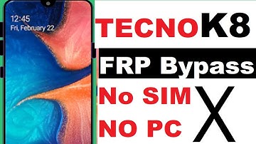 How to Bypass FRP Google Account of Tecno K8 without Computer.