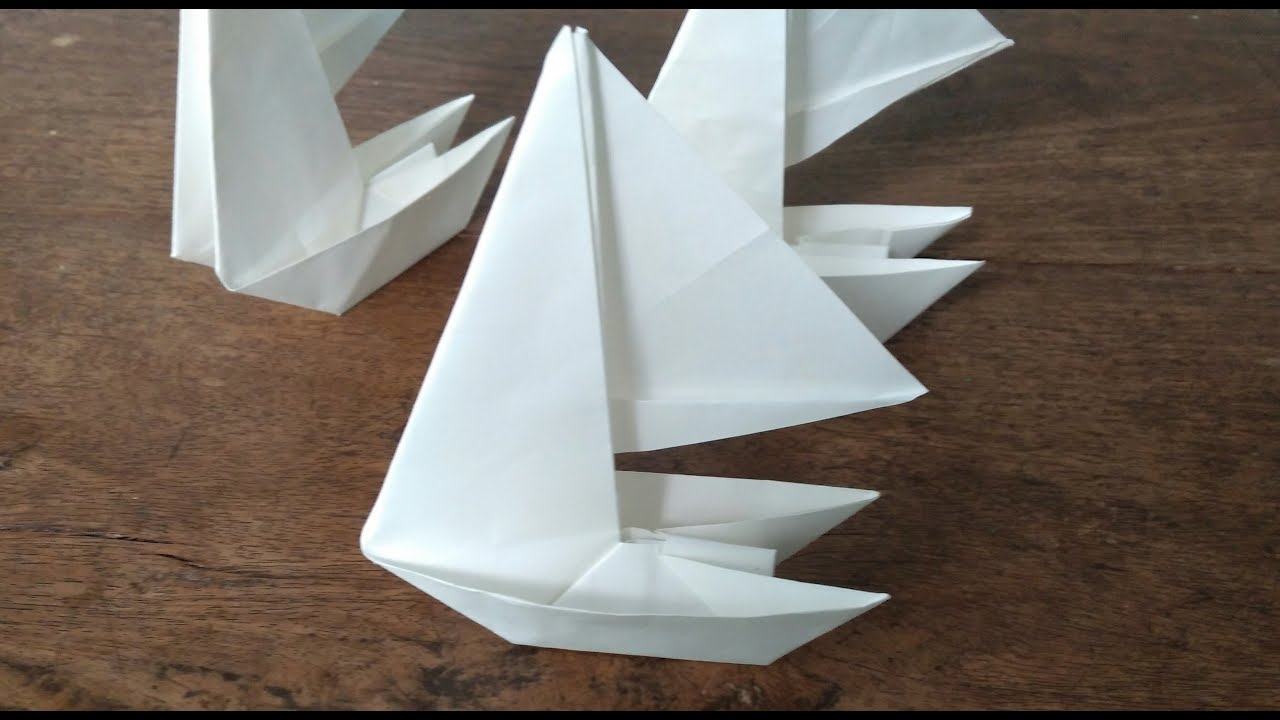 How to make an origami Paper sailboat (Maarten Van Gelder ...