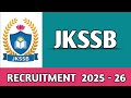 Jammu &amp; Kashmir Service Selection Commission 2025-26🚨|| Application Start's Check Link Salary👇online