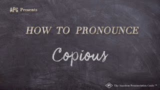 Famous How to Pronounce Copious (Real Life Examples!) Net Worth