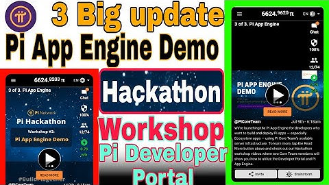 Pi App Engine Demo ||Pi Hackathon Workshop||Pi Developer Portal||3 Big update||Pi Network New update