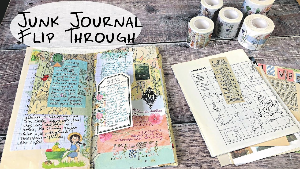 Junk Journal Flip Through 🖋🌸 - YouTube