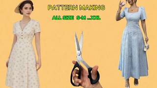 Square Neck Puff Sleeve Dress Diy Sewing Tutorial Beginners All Sizes | Timeless Style For Women 50