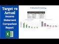 How to prepare projected vs Actual income statement in MS Excel