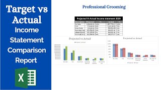 How to prepare projected vs Actual income statement in MS Excel