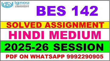BES 142 solved assignment 2025-26 in Hindi || bes 142 solved assignment 2026 || bes142 2025-26