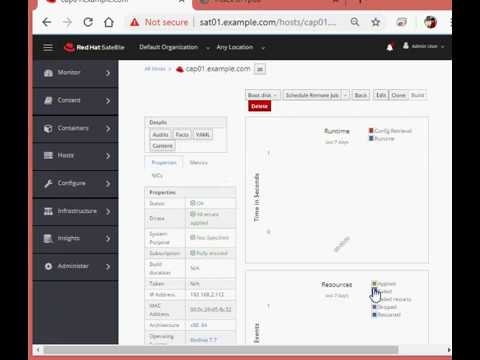 Registering the client in Red Hat Satellite.