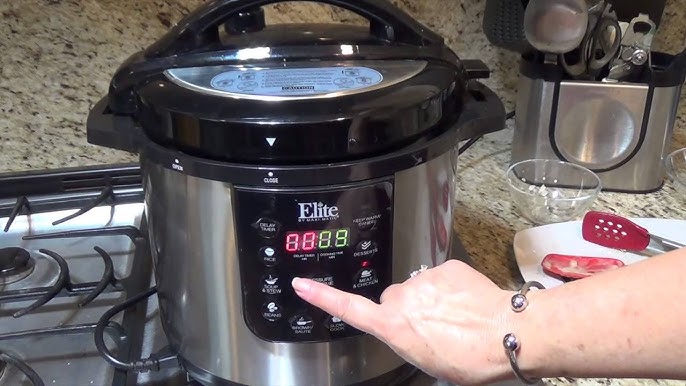 Elite Platinum EPC-414R 4-Quart 9-Function Digital Pressure Cooker, Red 