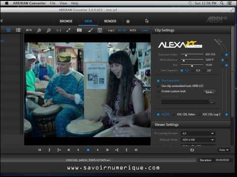 demo / tuto Arri RAW Converter (ARC)  | JC Fouché | www.savoirnumerique.com