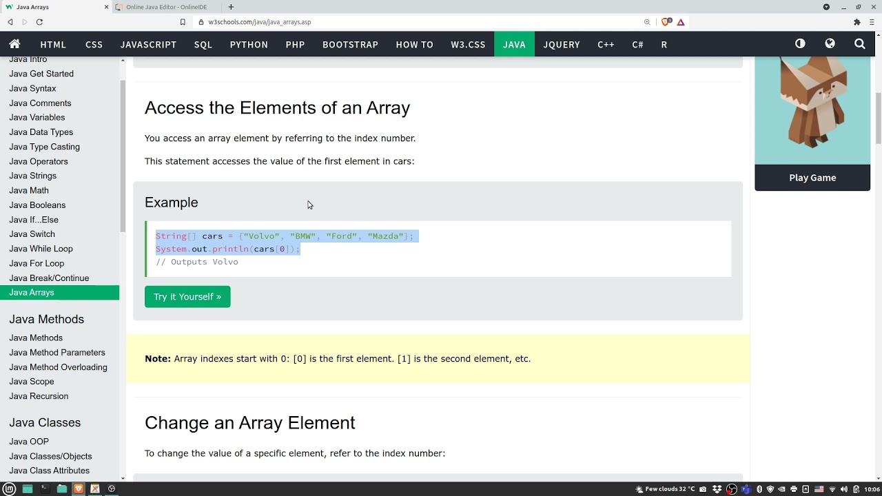 Mobile Programming: Java Programming ( array and method) - YouTube