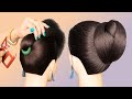Simple to Stylish ✨ New Trending Bun Hairstyle 2025 _ Quick & Neat Hair Bun F Long Hair W Claw Clip