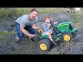 Playing in the mud with 6 wheel tractor | Tractors for kids in the mud