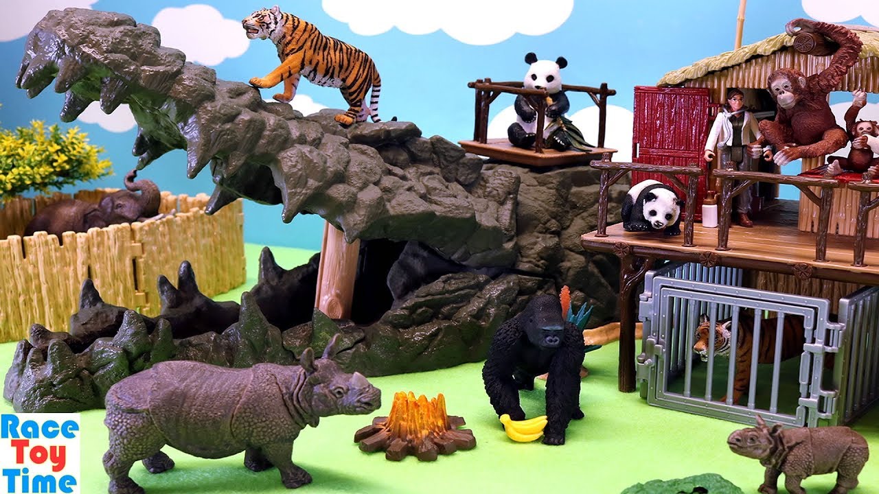 Schleich Jungle Animals Playsets - Fun Zoo Animals Toys For Kids - YouTube