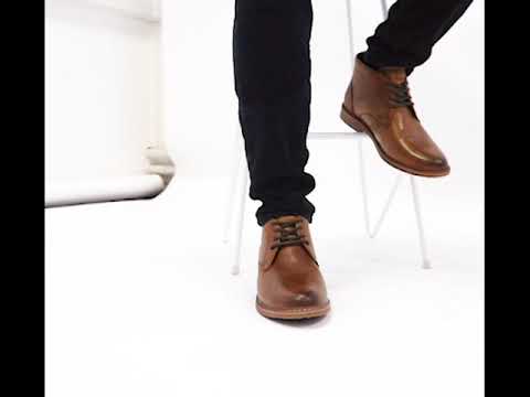 Shuperb™ Skechers BREGMAN CALSEN Mens Leather Ankle Boots Cognac - YouTube