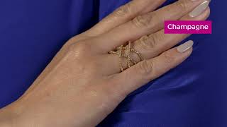 Rarities 34Ctw Diamond Double Helix Goldplated Crisscro...