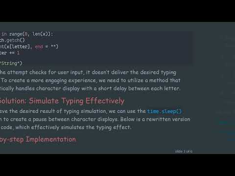 How to Simulate Typing in Python: Display Characters One at a Time