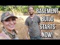 Basement of Our LOG CABIN build STARTS NOW! | BREAKING GROUND