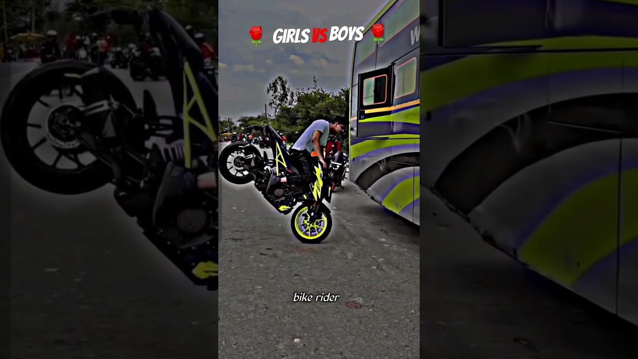 Girls bike riding vs boys bike stunt || stunt power 👿👿 || 