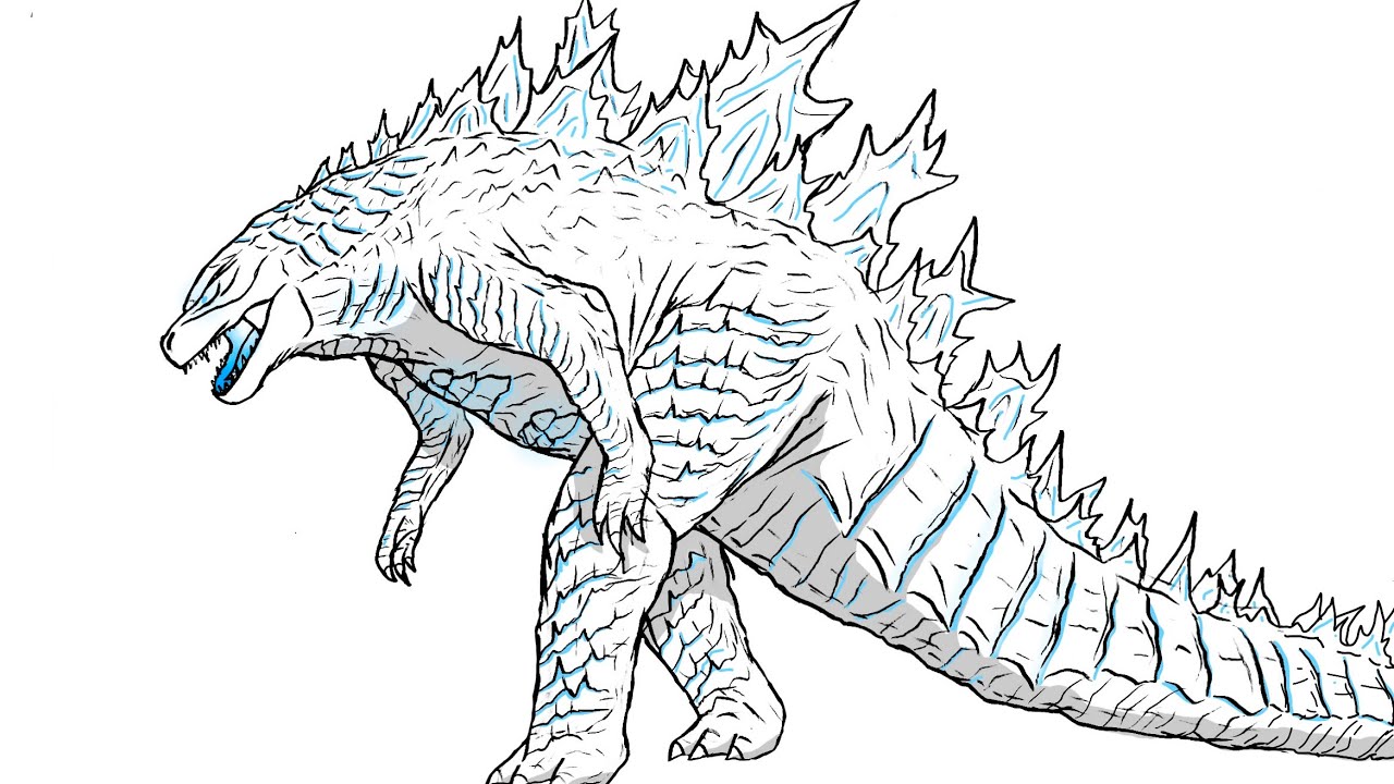 How to draw Blue Thermonuclear Godzilla | Godzilla X Kong The New ...