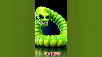 Green Worm Monster Awakens 🐍 | 3D Horror Comedy#GooeyAnimation #OddlySatisfyingVideo