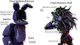 Average Roxy fan vs. Average Withered Bonnie Enjoyer.